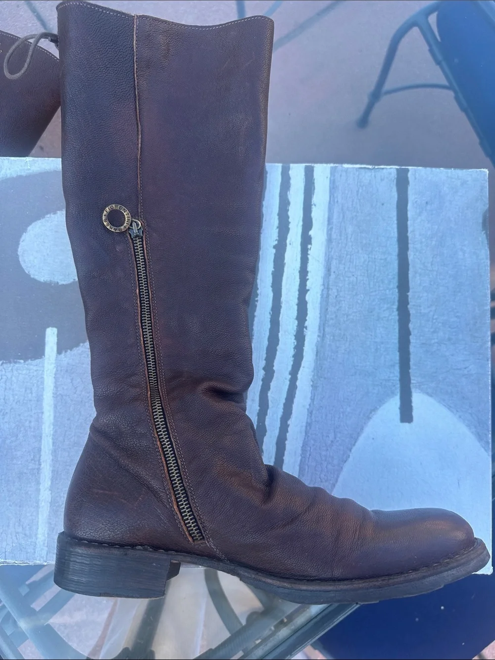 Fiorentini + Baker Dark Brown Leather Lace-Back Zip Boots Size 40 (9.5-10 US)